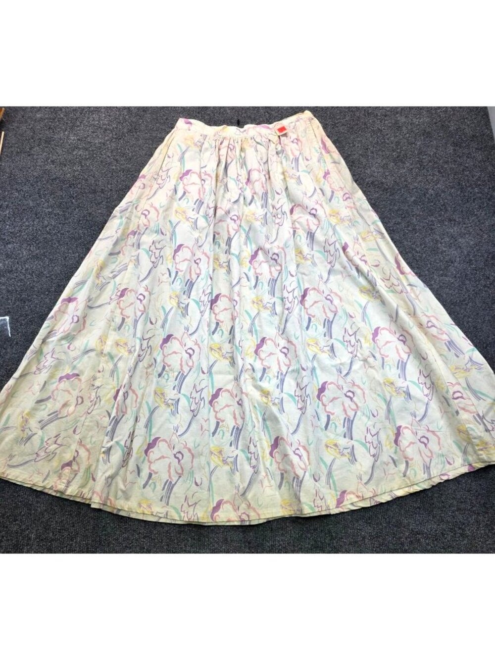Vintage Woolrich Cotton Maxi Skit 6 White Deadstock Floral Cottagecore Colorful